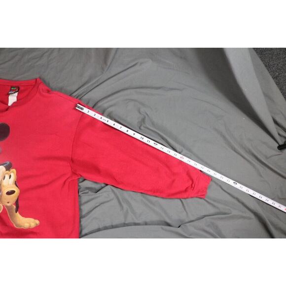 Disney Sweatshirt Vintage Mens M Large Red Mickey Pluto Mickey Unlimited 90's - Picture 9 of 9